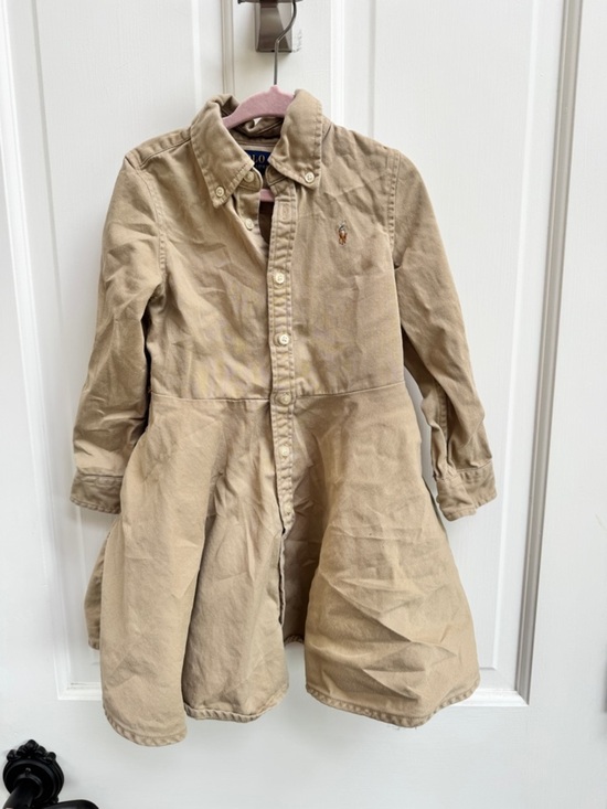 Ralph Lauren Other - Polo Ralph Lauren Girls 4 4T Khaki Button-Front Long Sleeve Shirtdress